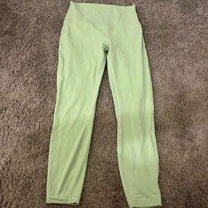 Lululemon Aligns 25” barley worn size 6 green
